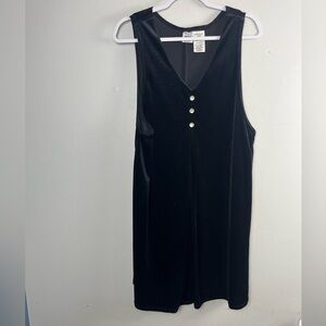Vintage 90s Take Two Maternity Black Velvet Dress size medium